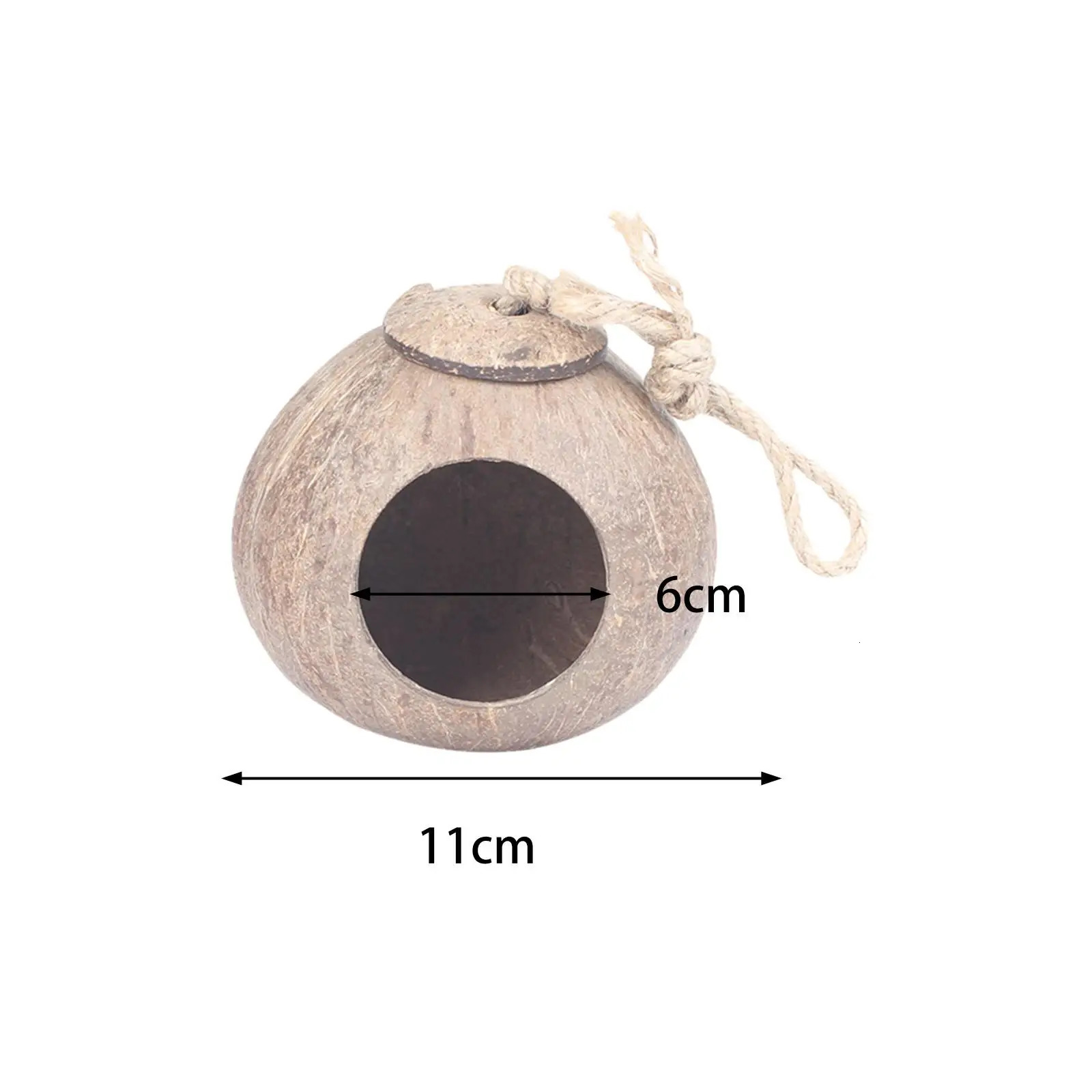 Coconut Shell Birds Nest Coconut Parrot House Hideout Outside Bird Cage Portable for Parrot Parakeet Lovebird Canary Finches 250121