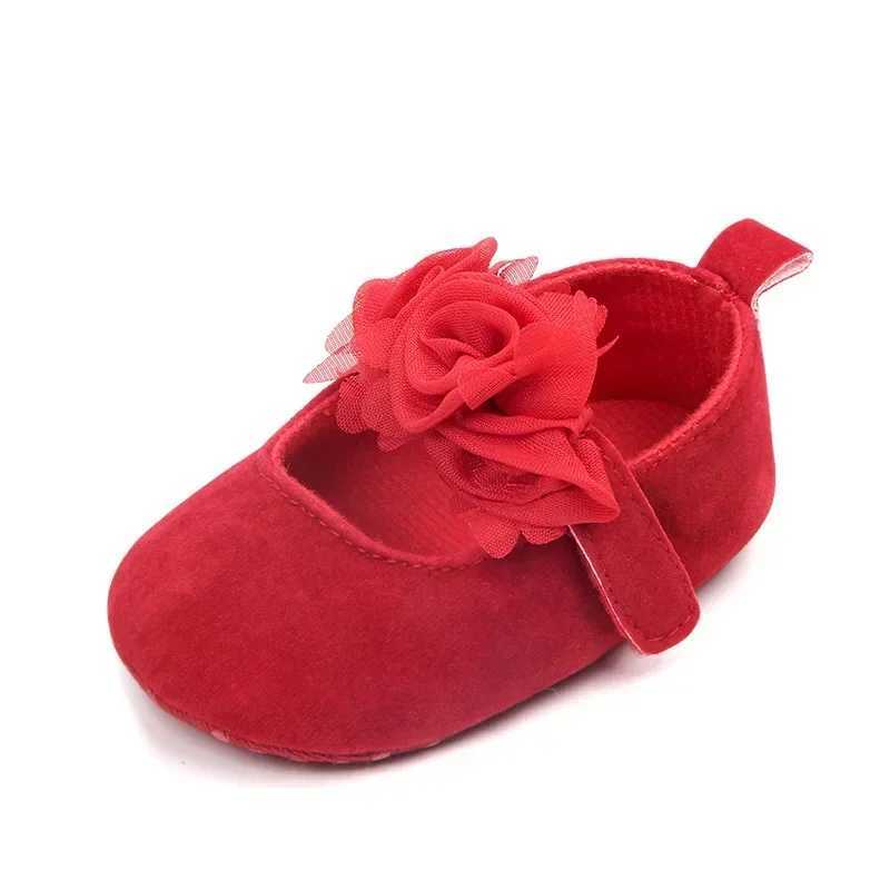 Girls Shoes Soft Soles Non-slip Beautiful Flowers Solid Color Fashion Toddler Infant Newborns Crib First Walkers Princess Shoes X250129
