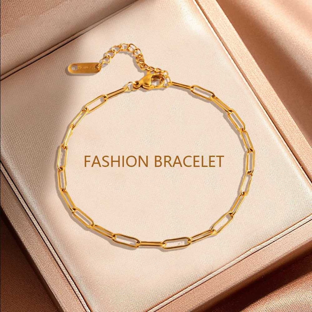 1pc Fashion Stainless Steel Simple Long Buckle Bracelet Suitable For Wens Daily Attendance Wear X250129