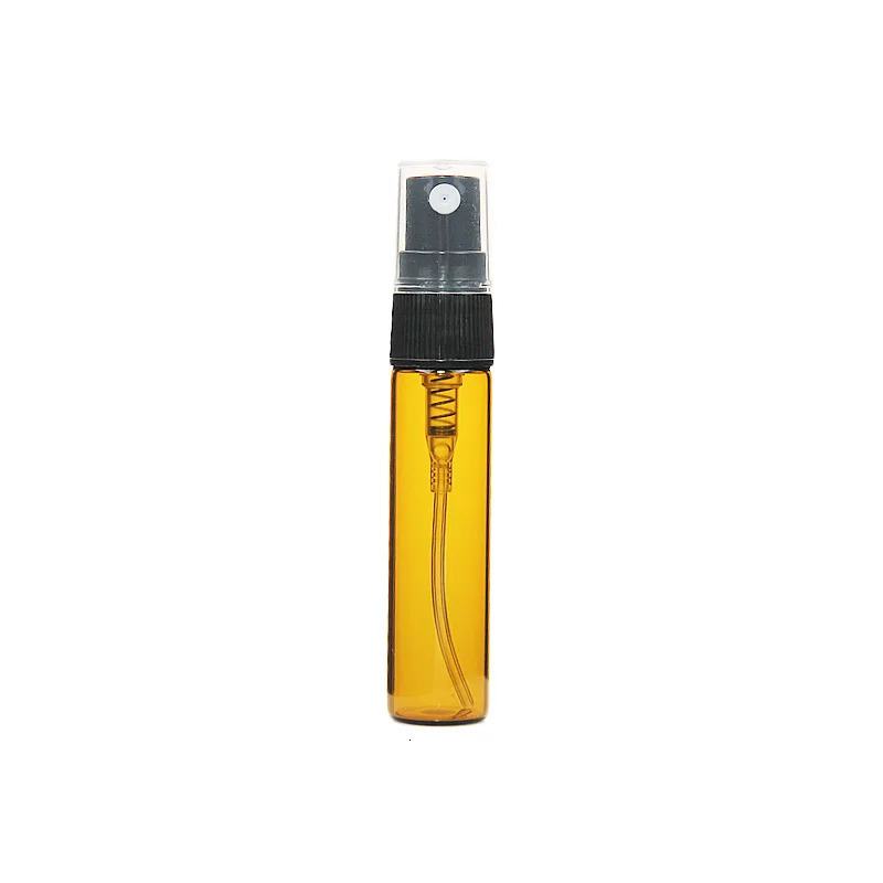 50/100 pack 3ml 5ml 10ml Amber Mini Portable Perfume Bottle Spray Refillable Cosmetic Sample Glass Bottling Empty Container 250122