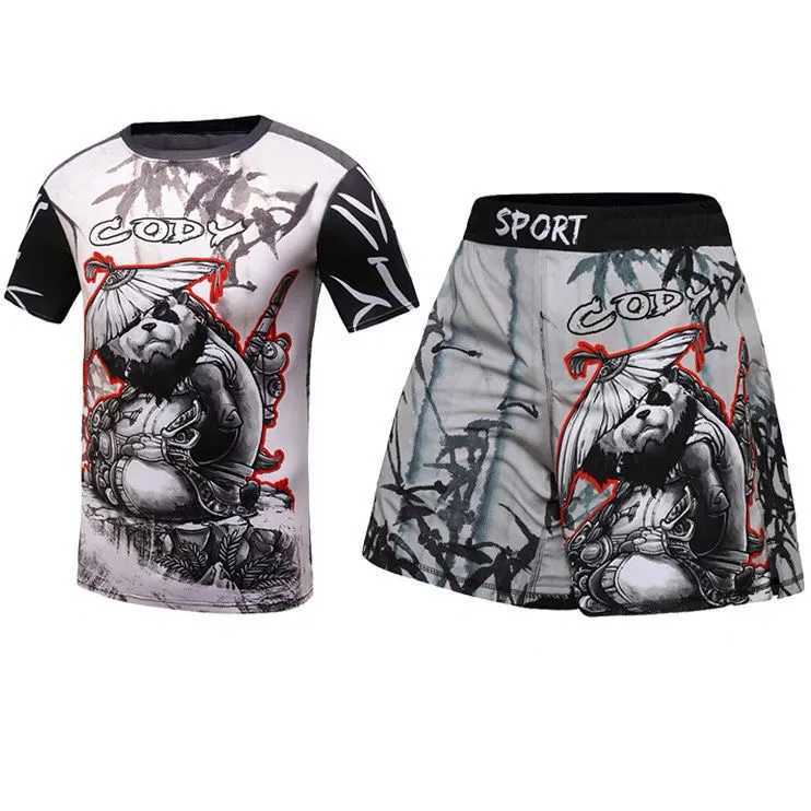 The New Hot MMA Boxing Short SLeeve Childrens Suit Sports Mens and Womens Suit Fighting Breathable Quick Dry Training Set X250129