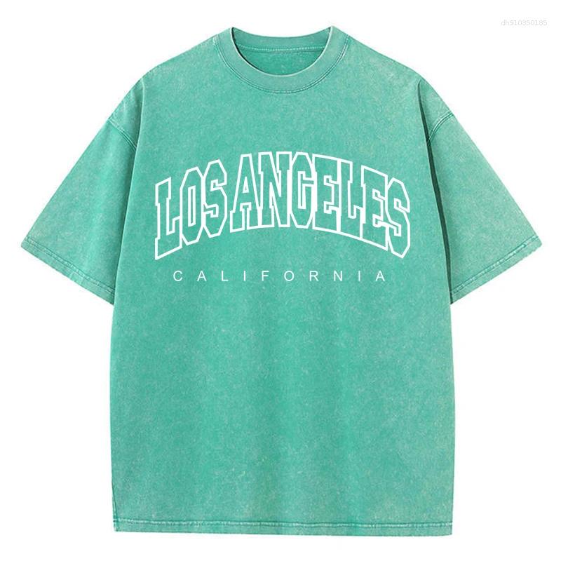 Men's T Shirts White Los Angeles Art Pattern Design Print Tshirt Male Versatile Sports Shirt Aesthetic Daily T-Shirts Harajuku Loose Tops