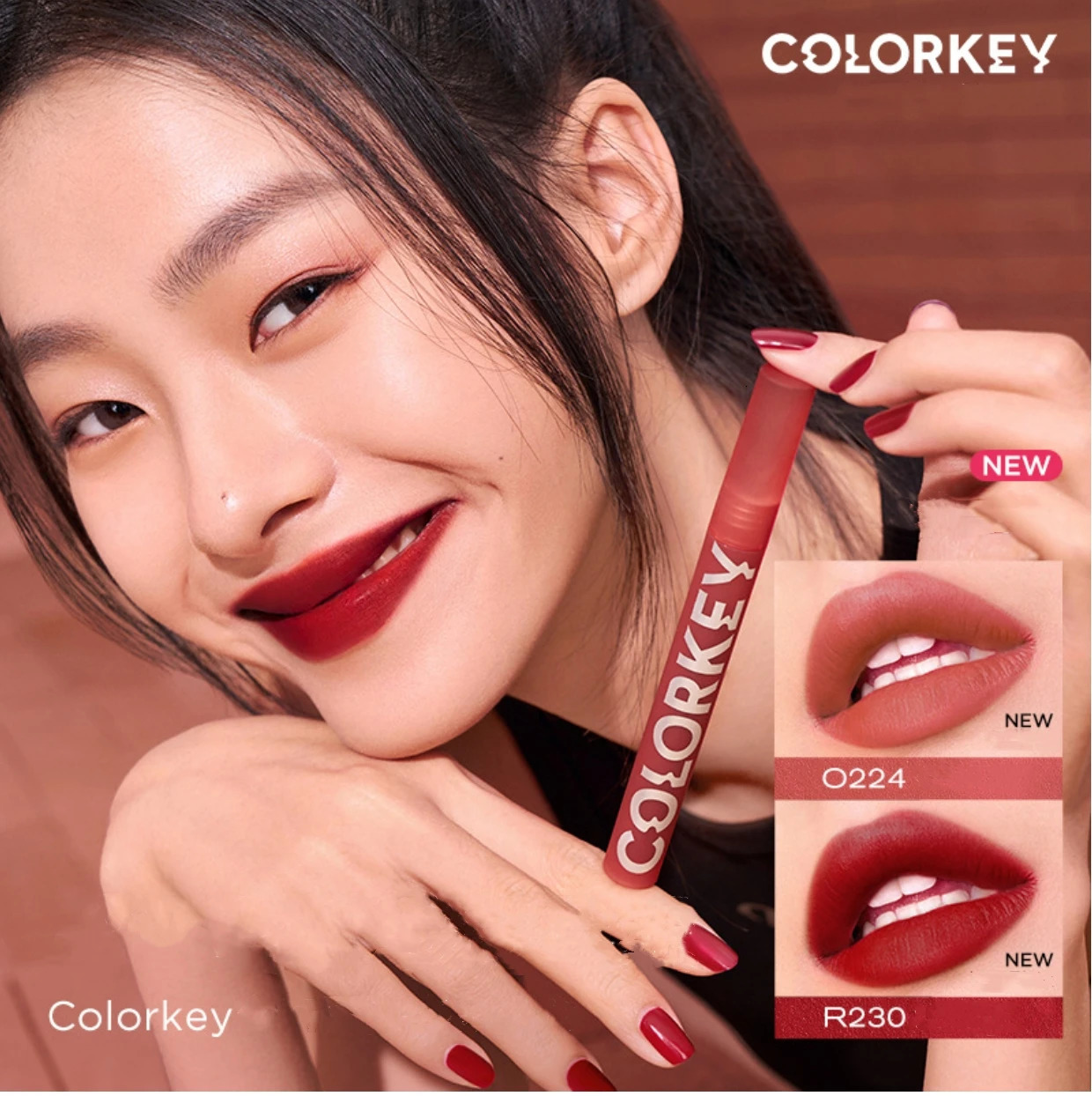 Colorkey White Tube Velvet Matte Lip Gloss Women Beauty Cosmetic Lip Glaze Nude Natural Lip Makeup Waterproof Long-lasting 250108