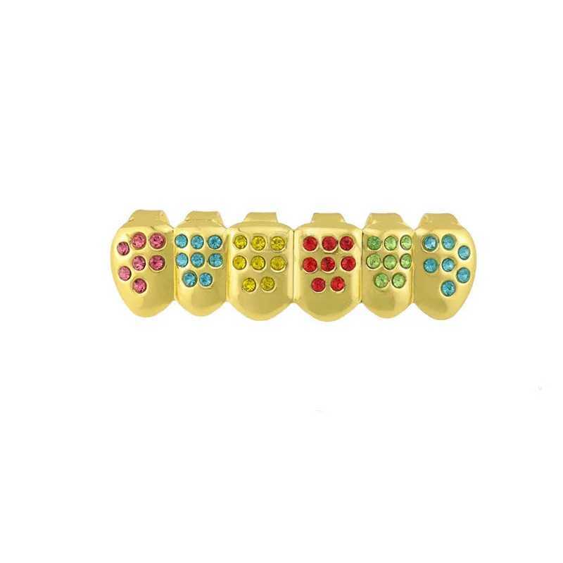Hip Hop Iced Out Bling Zircon Teeth Grillz For Unisex Cubic Zircon Paved Teeth Grills Caps Top Grillz Hip Hop JewelryXJ250114