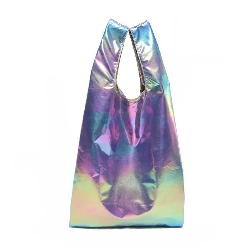 Aurora Color PU Large Capacity Simple Shoulder Bag 2025 Fashion New Style Matching Super Cool Fashion Womens Handbag T250118