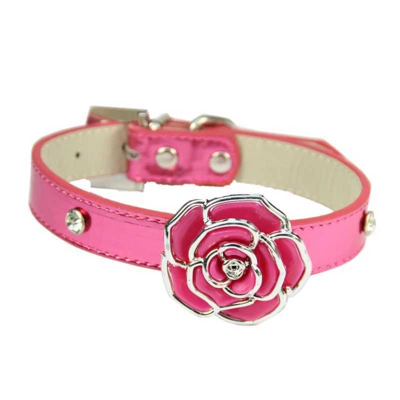1 piece of PU leather collar suitable for dogs luxury diamond pendant dog collar soft adjustable puppy collar pet accessories X250129