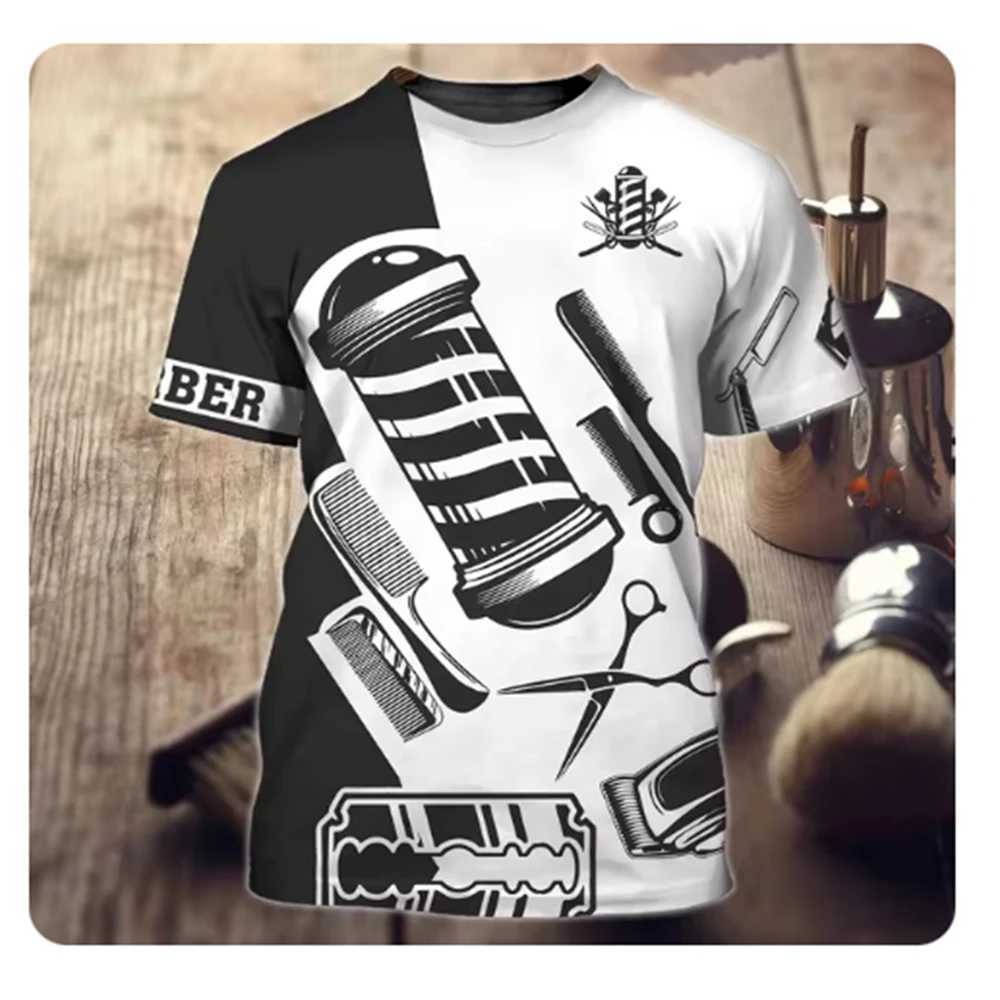 Barber Shop Tops 3D Print Short Sleeve Pullover Male Summer Street Fashion Vintage Clothes Harajuku Y2k Hot Mens T ShirtXJ250117