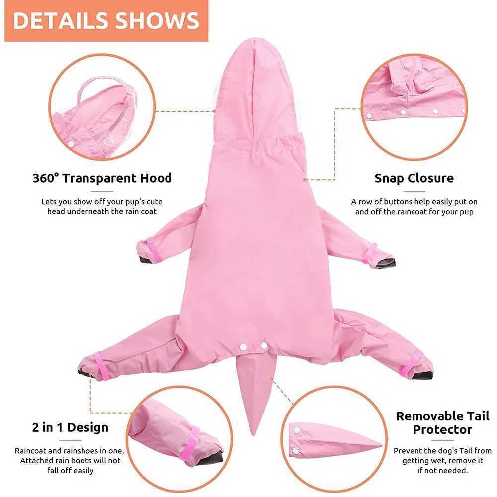 Dog Raincoat with Hood Full Body Dog Raincoat with Attached Rain Boots for Small Dogs Pet Rain Slicker Poncho Puppy Rain JacketXJ250121