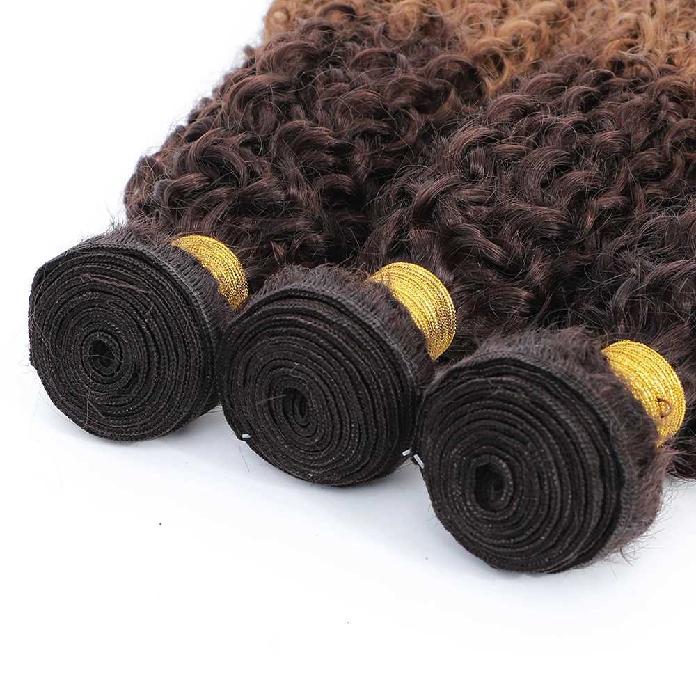 Curly Bundles With Clo Human Hair 2 Tone T4/30 Ombre Human Hair Bundles With Clo Brazilian Remy Human Hair ExtensionsXJ250120