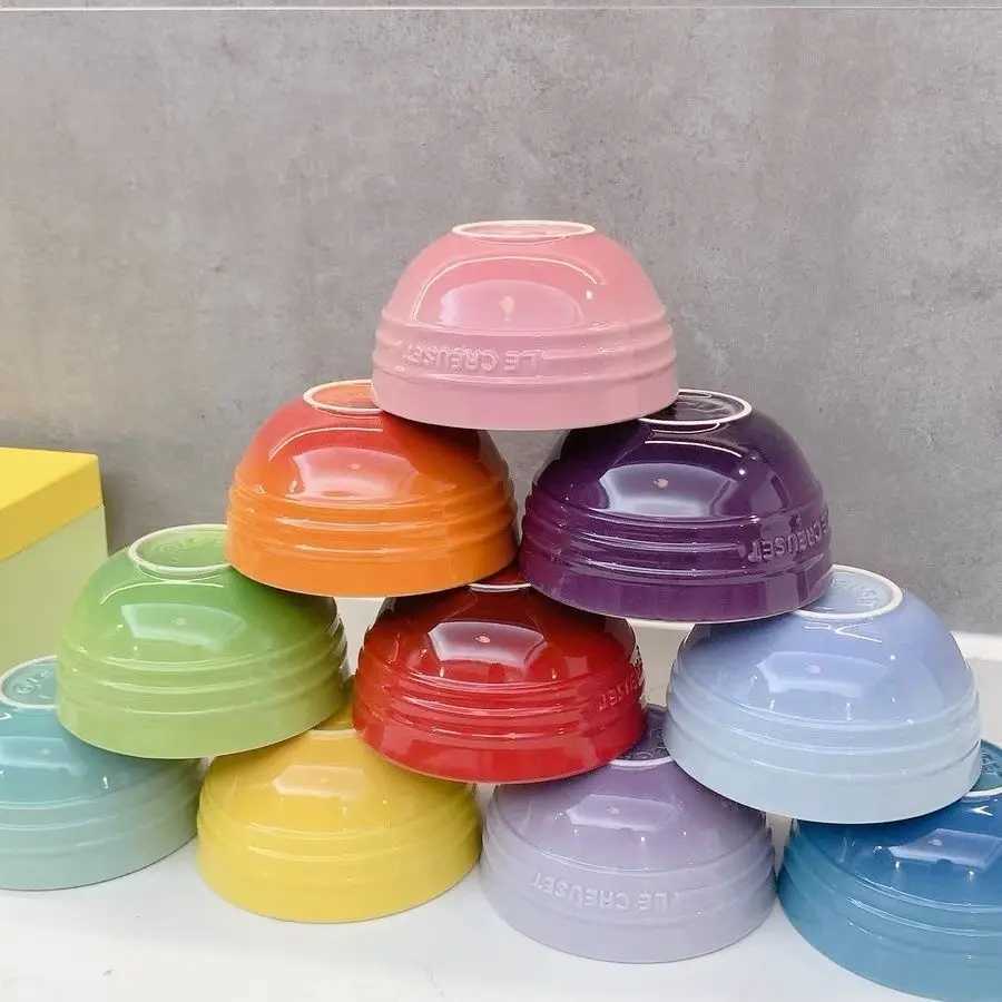 Macaron Rainbow Bowl Rice Bowl Multicolored Ceramic Bowl Kitchen Supplies Household Single Person Eating Multi Person X250129