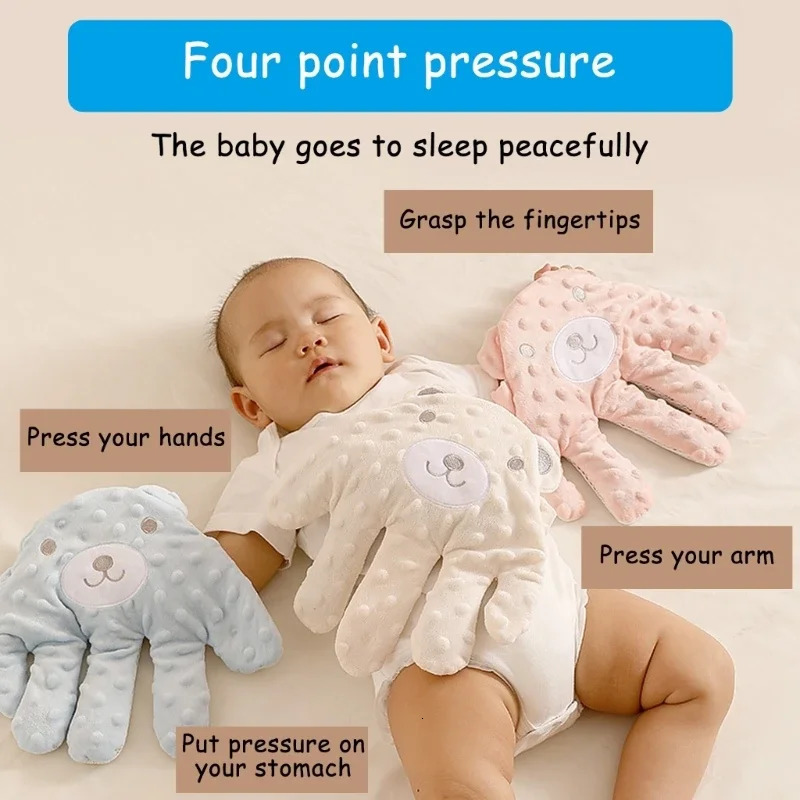 Cartoon Bear Baby Sleep Aid born Soothing Pillow Comforting Hand Detachable with Remote for Comfortable borns Sleeping 250117