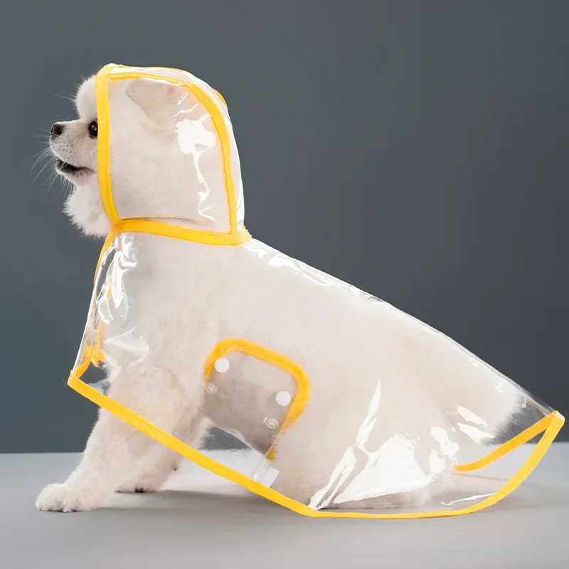 Pet Dog Raincoat Waterproof Pet Clothes Hooded Rain Jacket for Small Medium Dogs Transparent Plastic Puppy Rain Poncho RainwearXJ250121