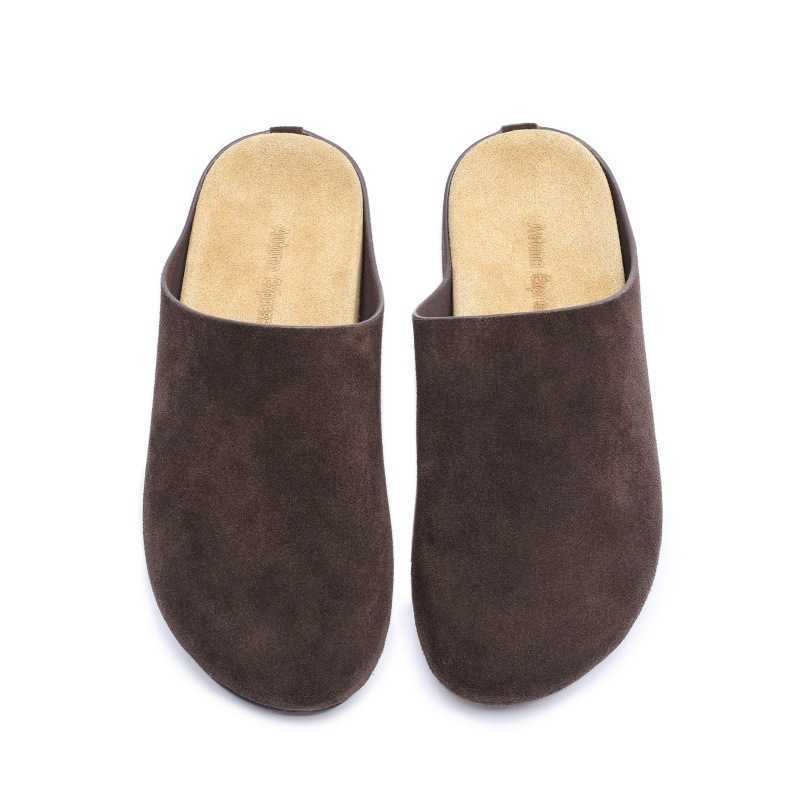 sandals slides clogs Row lazy person flat bottom wearing half with a bun mens and womens ller slippers cow B cken shoes 250301