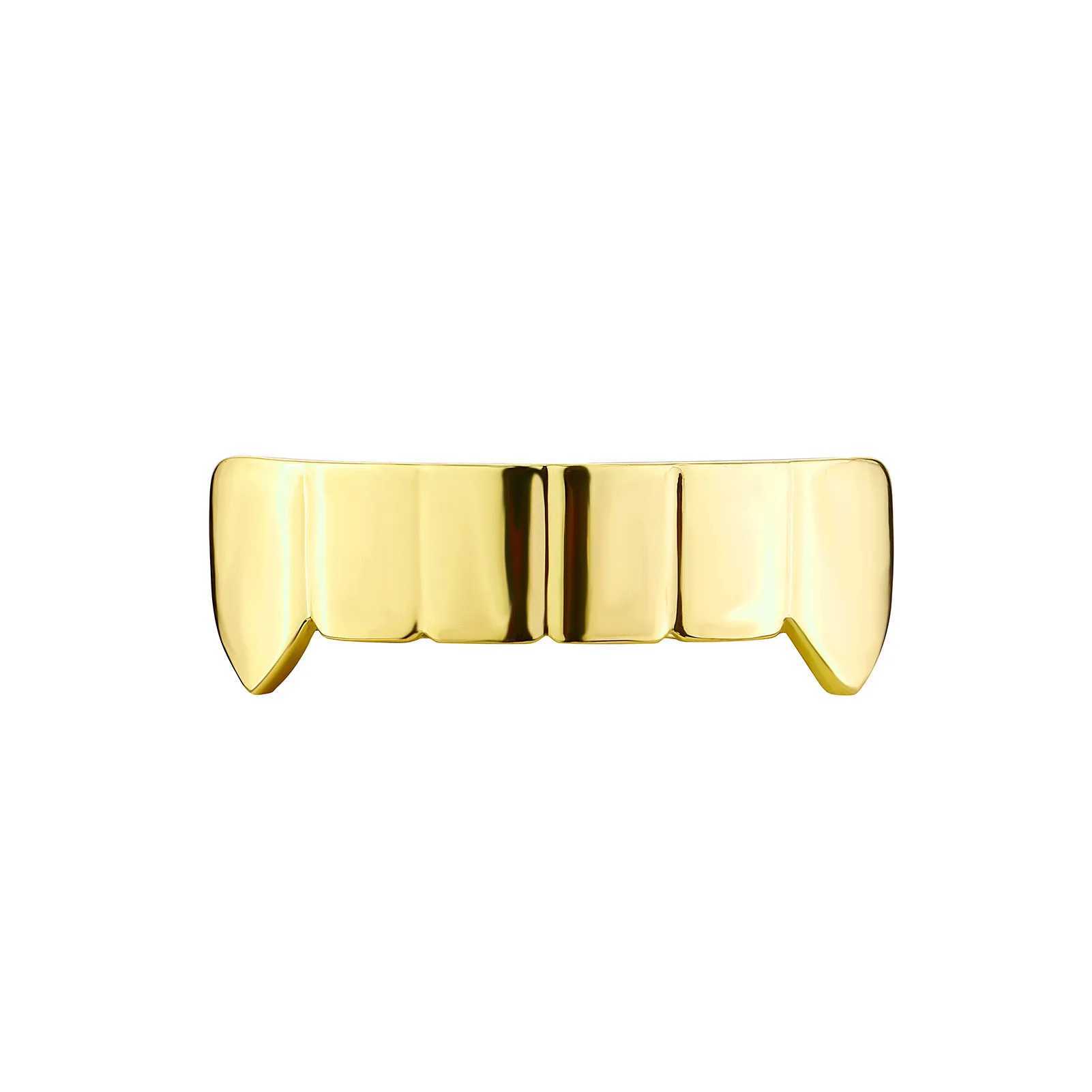 1set Hip Hop Gold Silver Color Teeth Grillz Plated Dental Grills Rock Tooth Grillz Caps Teeth Caps Halloween Vampire CosplayXJ250114