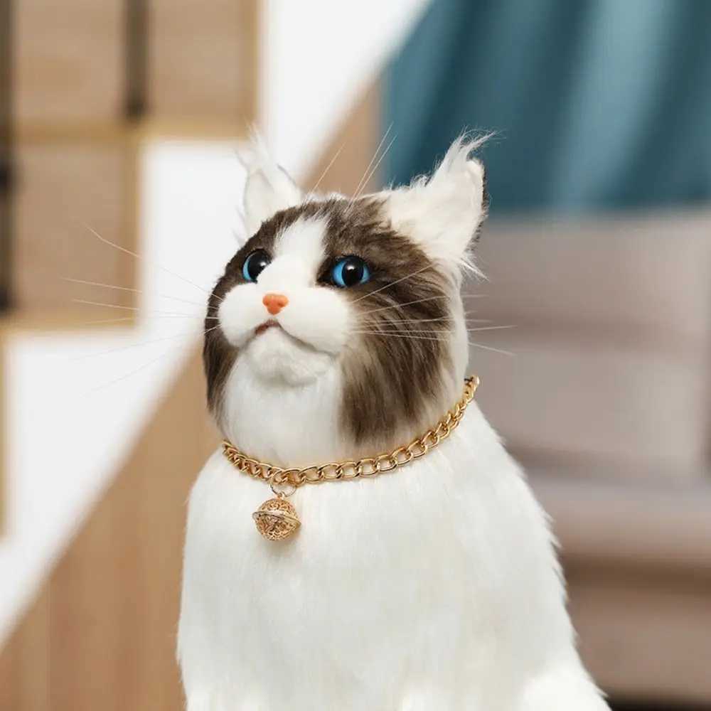 Personalized Pet Metal Necklace Universal Exquisite Dog Neck Chain Eye-catching Hollow Bell Cat Collar Fighting Necklace X250129