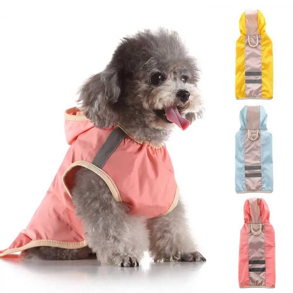Dog Raincoat Waterproof Puppy Poncho Hooded Rainwear Reflective Dog Rain Coat Dogs Waterproof Coat Polyester Puppy Rain CloakXJ250121