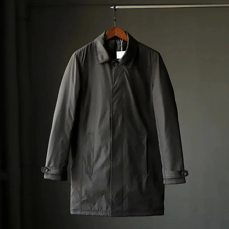 Mens Midlength Windbreaker Waterproof Tearresistant Warm Wind Quilted Outdoor Trekking Tooling Blouse Camp Coat Autumn Parka 250122