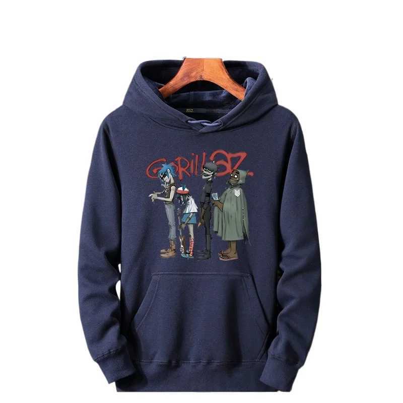 2024 Music Band Gorillaz PUNK ROCK Sweater Men Women Cartoon Pattern Hooded Top Leisure and Trendy Clothes Vintage Y2K ClothingXJ2500118