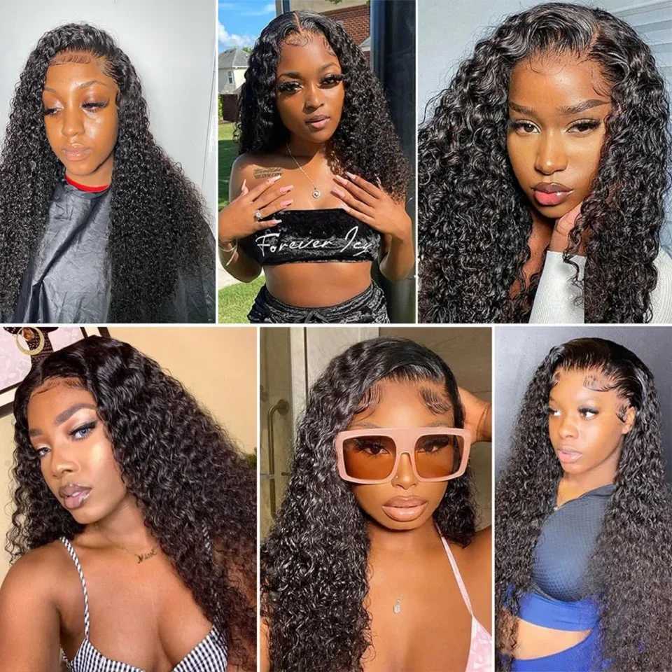 Raw Indian Human Hair Kinky Curly Bundles with Clo Virgin Curly Human Hair Weave with 13x4 HD Transparent Lace Front CloXJ250120