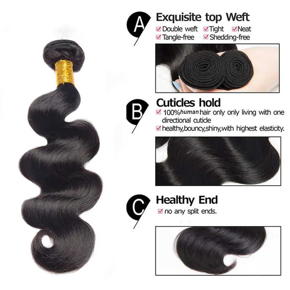 Body Wave Bundles with Clo Brazilian Human Hair 3 Bundles with 4x4 HD Transparent Lace Clo Natural Color 3 Bundles HairXJ250120