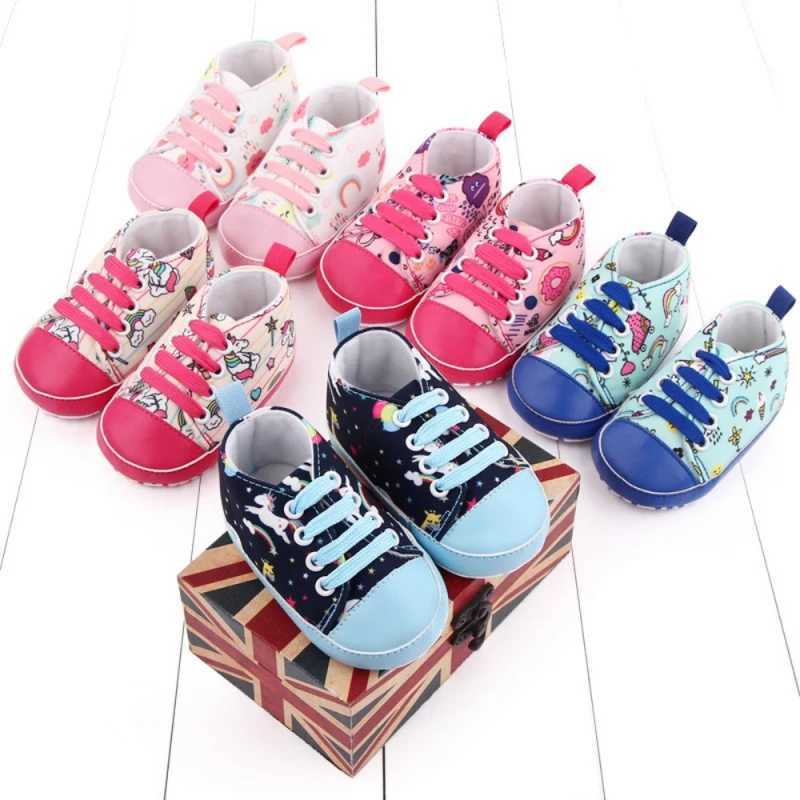 Newborn Boy Girl Shoes First Walker Baby Tie-Up Sneakers Unisex Fashion Soft Non-Slip Sole Casual Canvas Shoes Cute Crib Shoe X250129