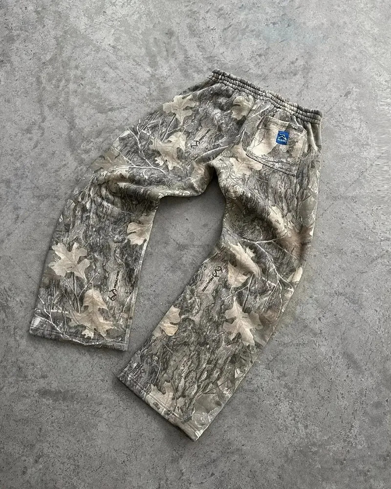 American High Street Harajuku Retro Trendy Classic Camouflage Sweatpants Oversized Loose Versatile Fashionable Wide-leg Pants 250109