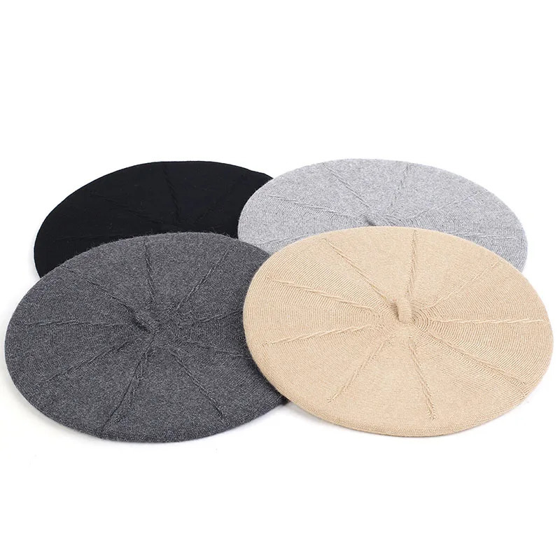 Geebro Casual Ladies Pure Cotton Beret Flat Top Solid Color Female British Style Berets Girls Fashion Winter Hat 250120