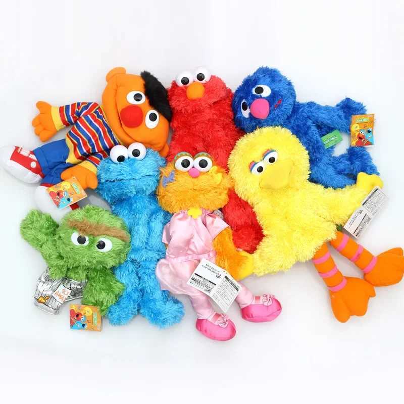 Sesame Beaded Hand Puppet Show Elmo Cartoon Soft Plush Doll Birthday Childrens New Year Gift X2501291