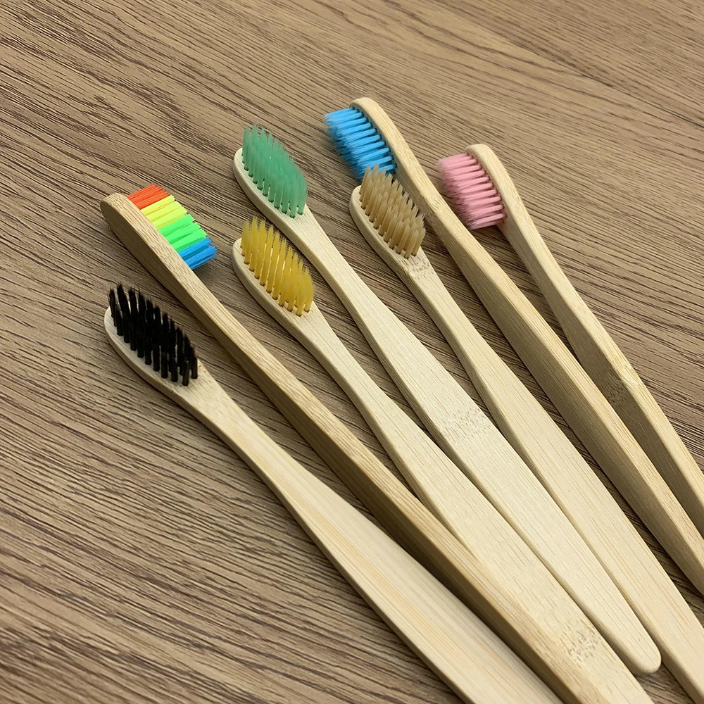 10PCS Biodegradable Bamboo Toothbrush Teeth Colorful Bristle Natural Tooth brush Dental Eco Bambou Toothbrushes 250115