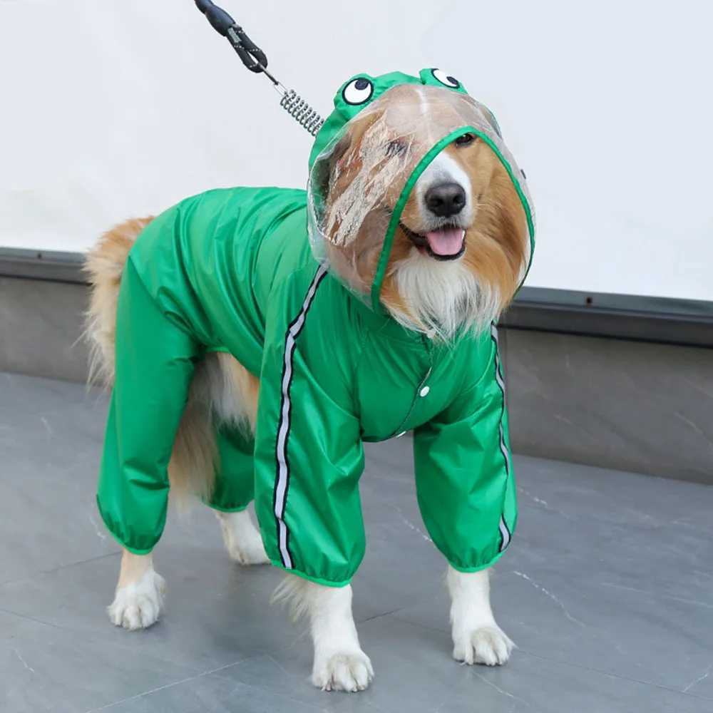 Frog Dinosaur Shape Dog Raincoat Costume for Medium and Large Dogs Waterproof Pet Jumpsuit Clothes Dog Rain Jacket for LabradorXJ250121