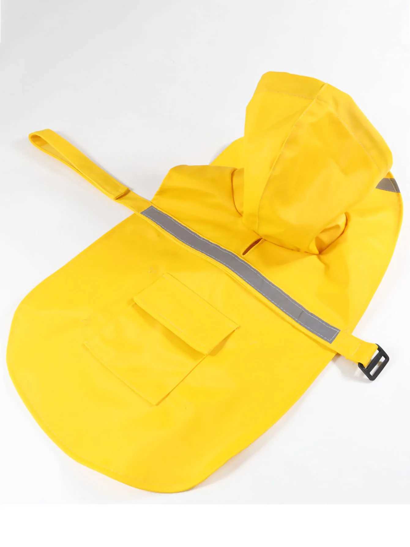 1pc-Reflective dog raincoat with smooth hooded raincoat suitable for small and medium-sized dogs; Waterproof dog clothingXJ250121