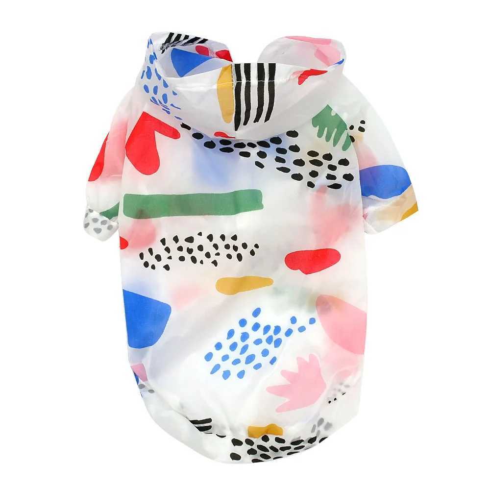 Dog Raincoat Sun-proof Clothing Summer Sun Protection Hoodie Small Dog Clothes Print Poncho For Small Medium Pets Puppy CatXJ250121