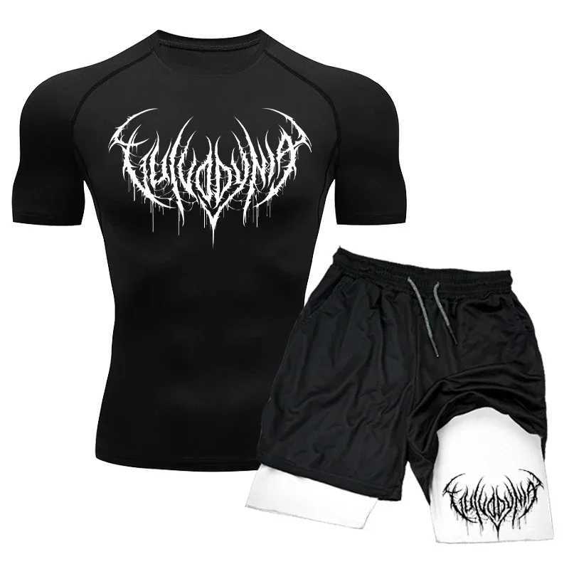 Compression T-Shirts+Shorts Sets For Men Quick Dry Rashguard Suit Gym Fitness Tight Running Training Tracksuit Shirts X250129