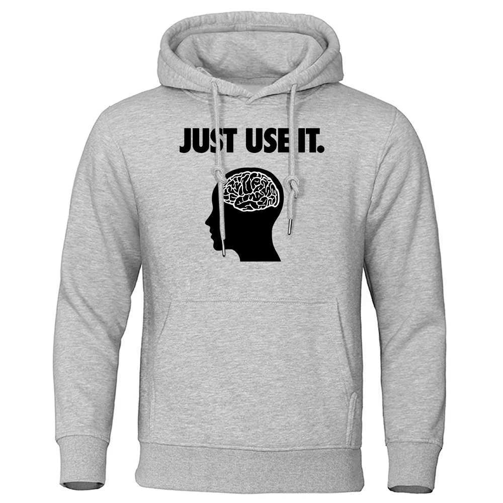 Juse Use It -Your Brain Hoodie Male Vintage Oversize Hoody Autumn Casual Loose Sweatshirt Simple Soft Warm Women TracksuitXJ2500118