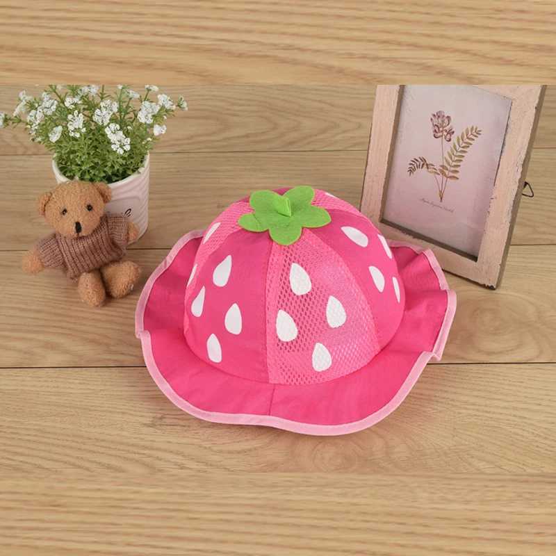 Girls hat Fashion bucket hat Cute mesh sun hat Baby hat Strawberry baby bean summer baby clothing BP52 M250121