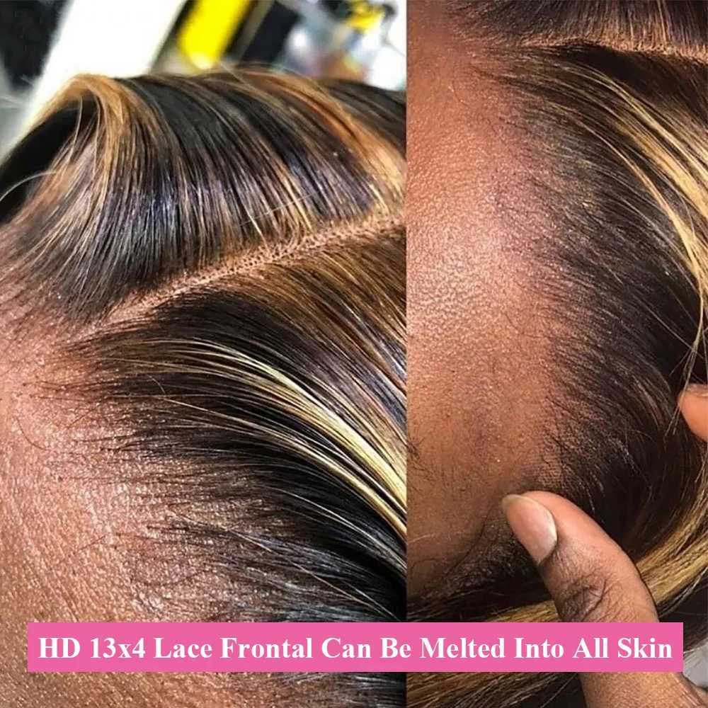 P4/27 Highlight Bundles With Clo Frontal 13x4 Straight Brazilian Human Hair Bundle With Frontal Ombre Blonde Hair ExtensionsXJ250120