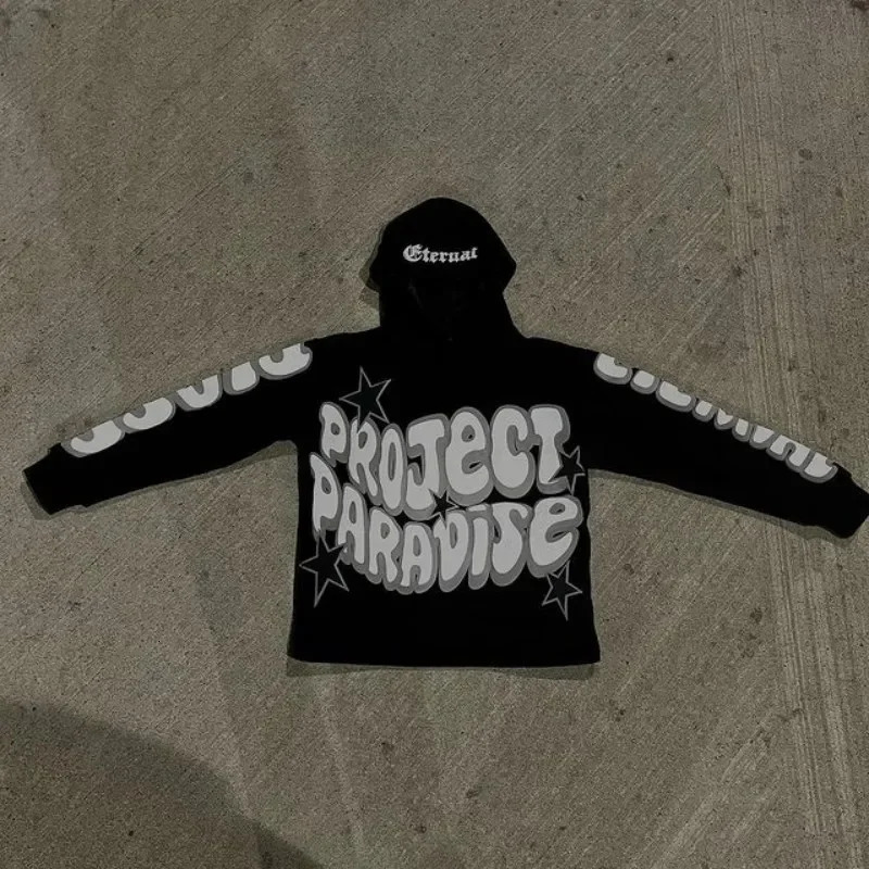 Y2K Streetwear Hoodie Sweatshirt Funny Star Letter Graphic Harajuku Anime Hooded Pullover Hip Hop Hipster Women Men emo 250122