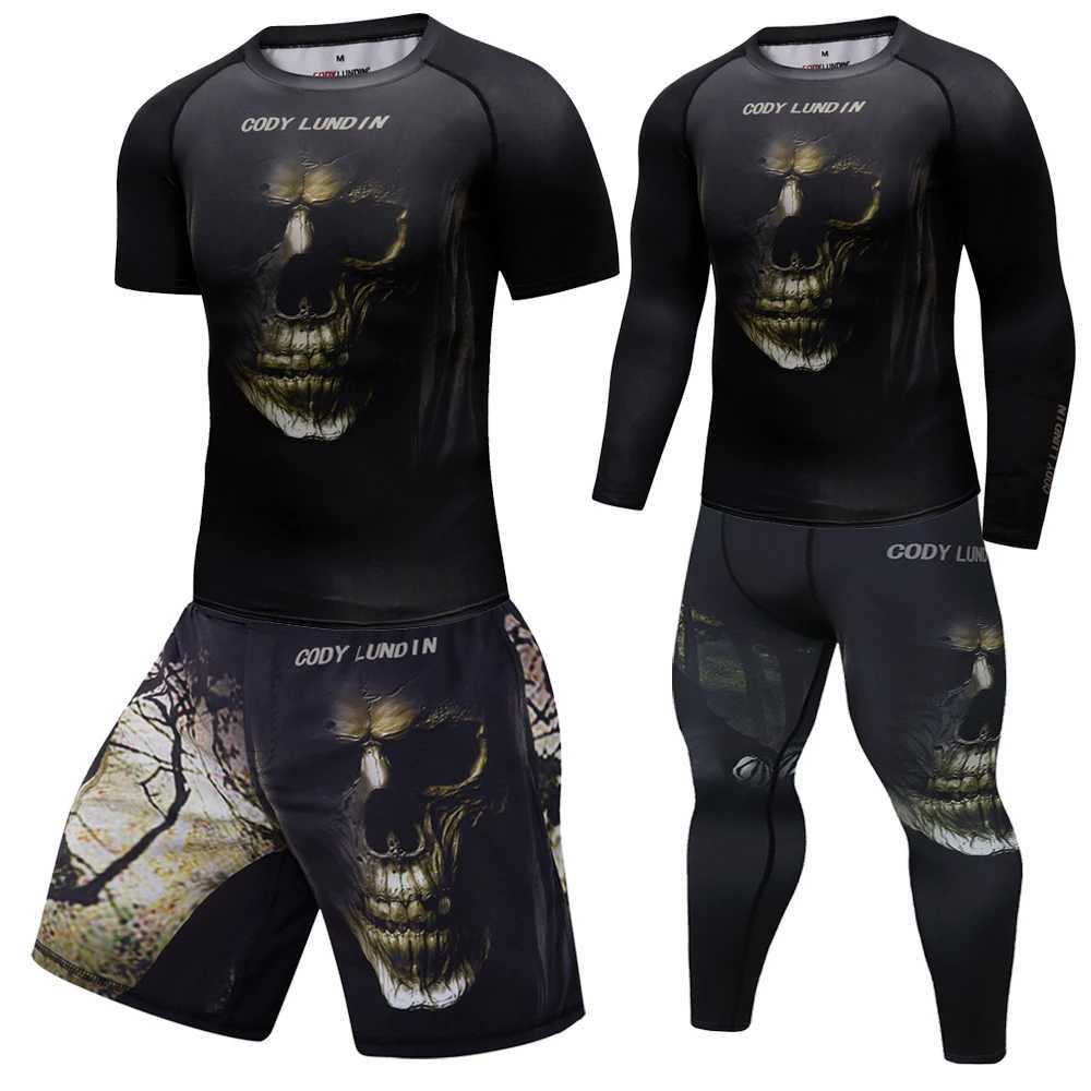 Mens Sportswear Compression Suit MMA Boxing Rashguard Workout Gym Clothing Joggers Training Fitness Tight Tracksuit Running Set X250129