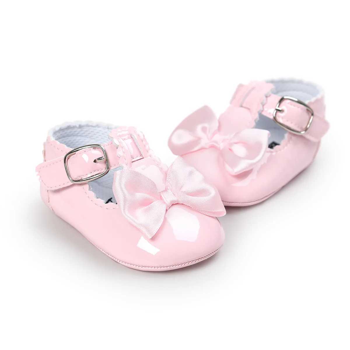 Meckior Baby Girls Shoes Classic Bowknot Rubber Sole Anti-slip PU Girls Dress Shoes First Walker Toddler Crib Baby Shoes X250129