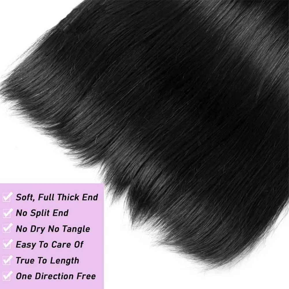 Straight Human Hair Bundles with Clo Brazilian Human Hair 3 Bundles with 13x4 Lace Frontal Clo Remy Hair Bundles NaturalXJ250120