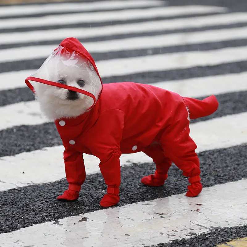 Dog Raincoat Pet Clothes Dog Clothing Waterproof Jumpsuit Jacket Yorkshire Poodle Pomeranian Puppy CoatXJ250121