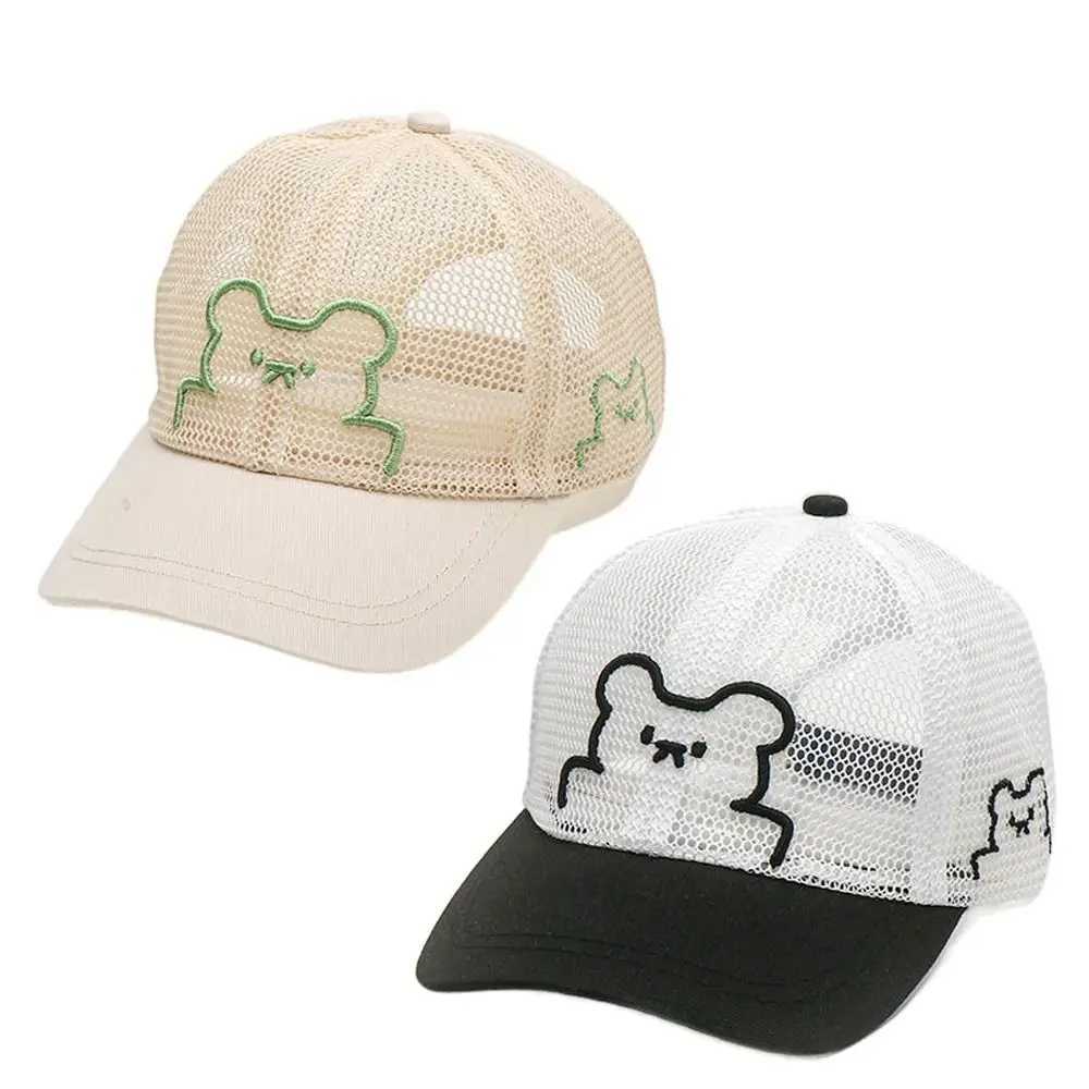 Cartoon Bear Childrens Baseball Hat 2-5 Year Old Childrens Sun Hat Breathable Mesh Panama Hat Outdoor Sun Hat M250121