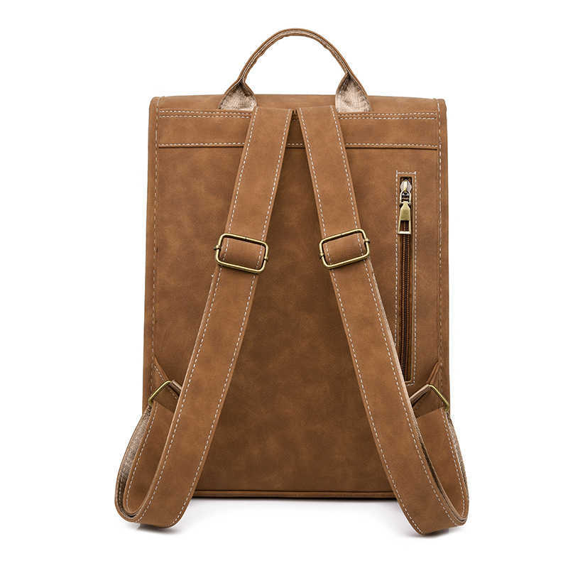 Womens foreskin outdoor travel bag PU large capacity simple casual backpack womens bag