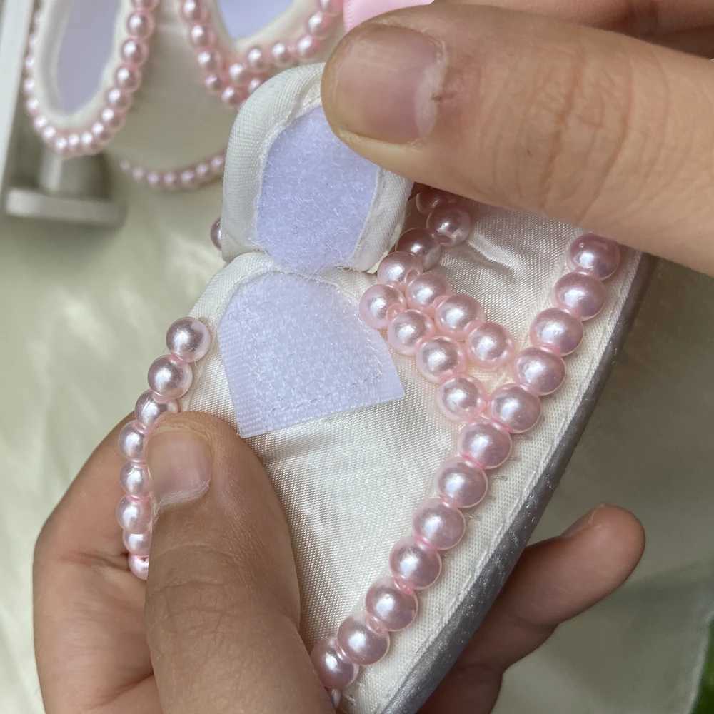 Dollbling Lace Surface Baby Girls Infant Newborn Princess Shoes First Walkers Sparkly Glitter Soft Bow Buckle Toddler Shoes X250129