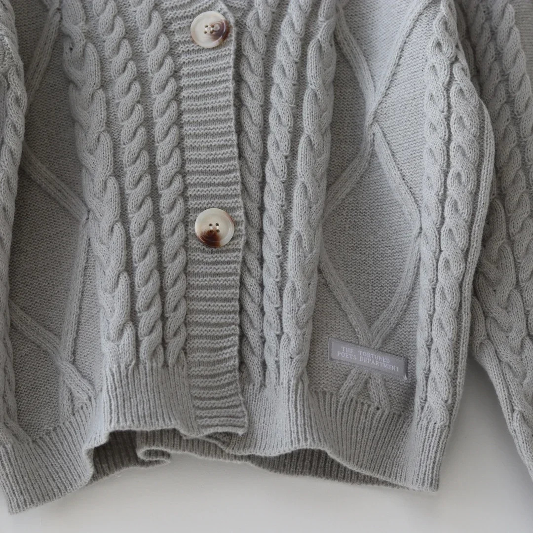 Winter Keep Warm lover Sweater Women Solid Casual snake Tops Female Autumn Knitted Vneck Long Sleeve Grey ttpd Cardigan 250109