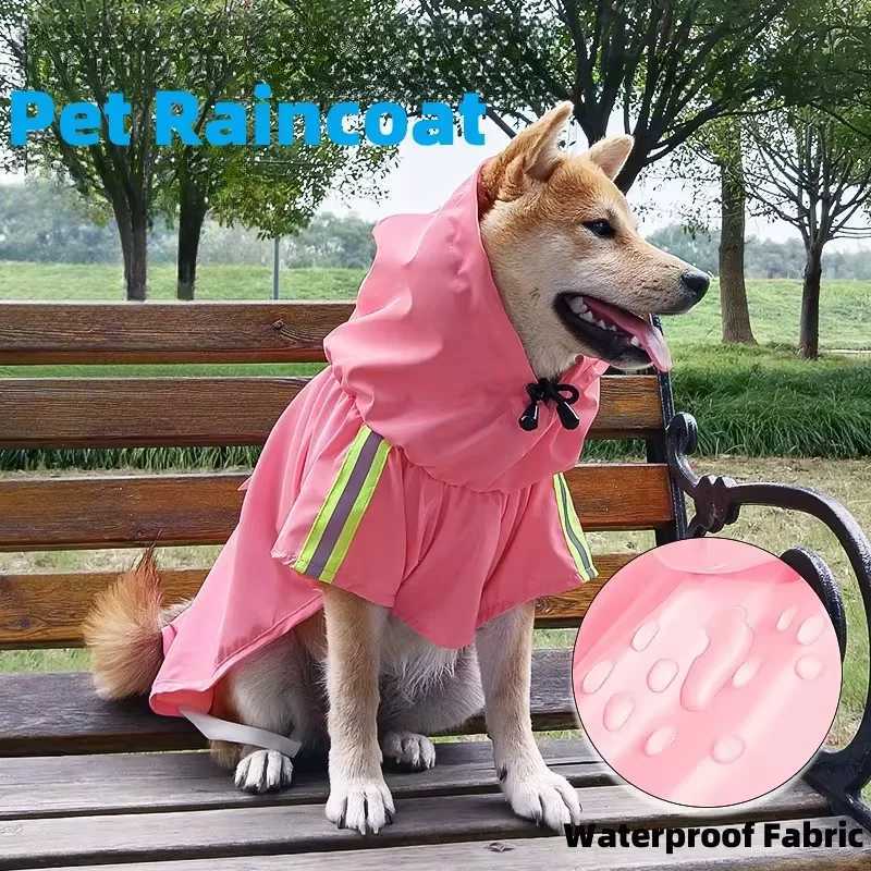 Small Medium Large Dog Raincoat Convenient Reflective Pet Rainy Dog Clothes Outdoor Waterproof Cape Pet RaincoatXJ250121