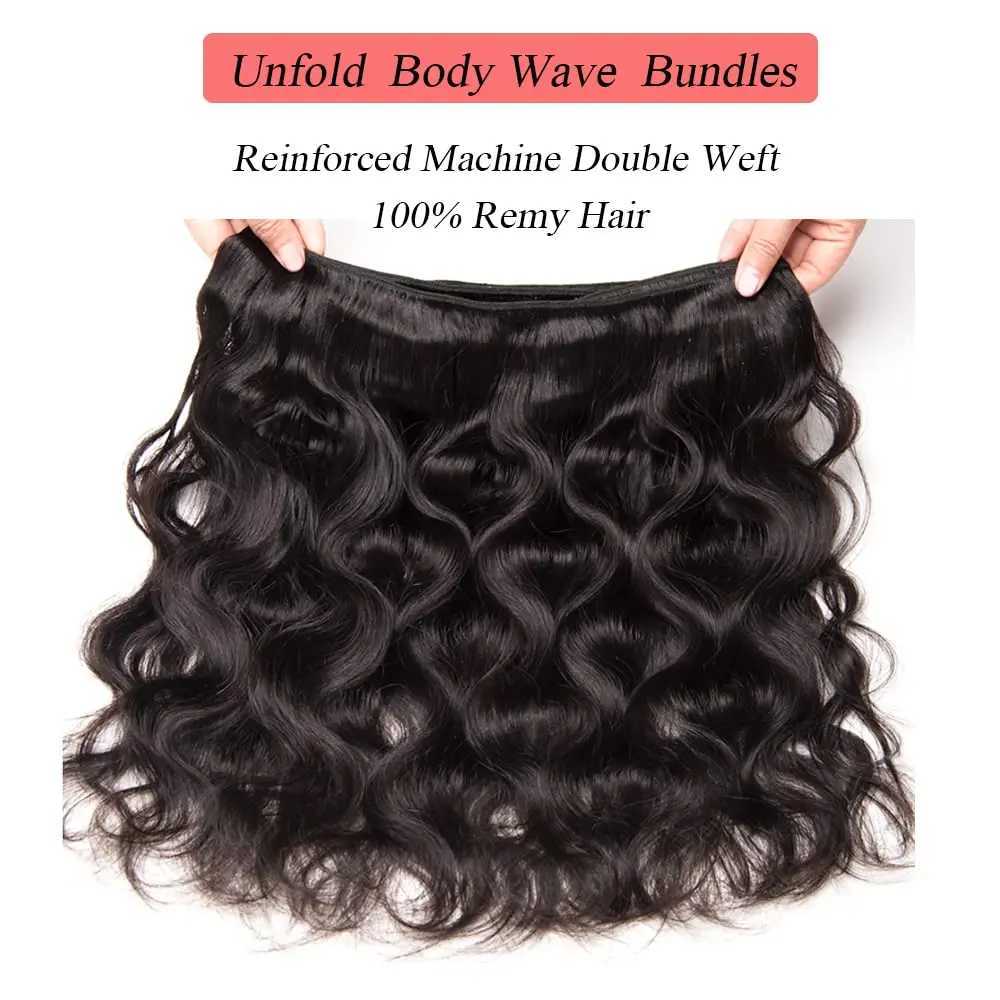 Body Wave Bundles Human Hair with 13x4 HD Lace Frontal 100% Unprcessed Remy Hair Bundles Brazilian Weave 3 Bundles With CloXJ250120