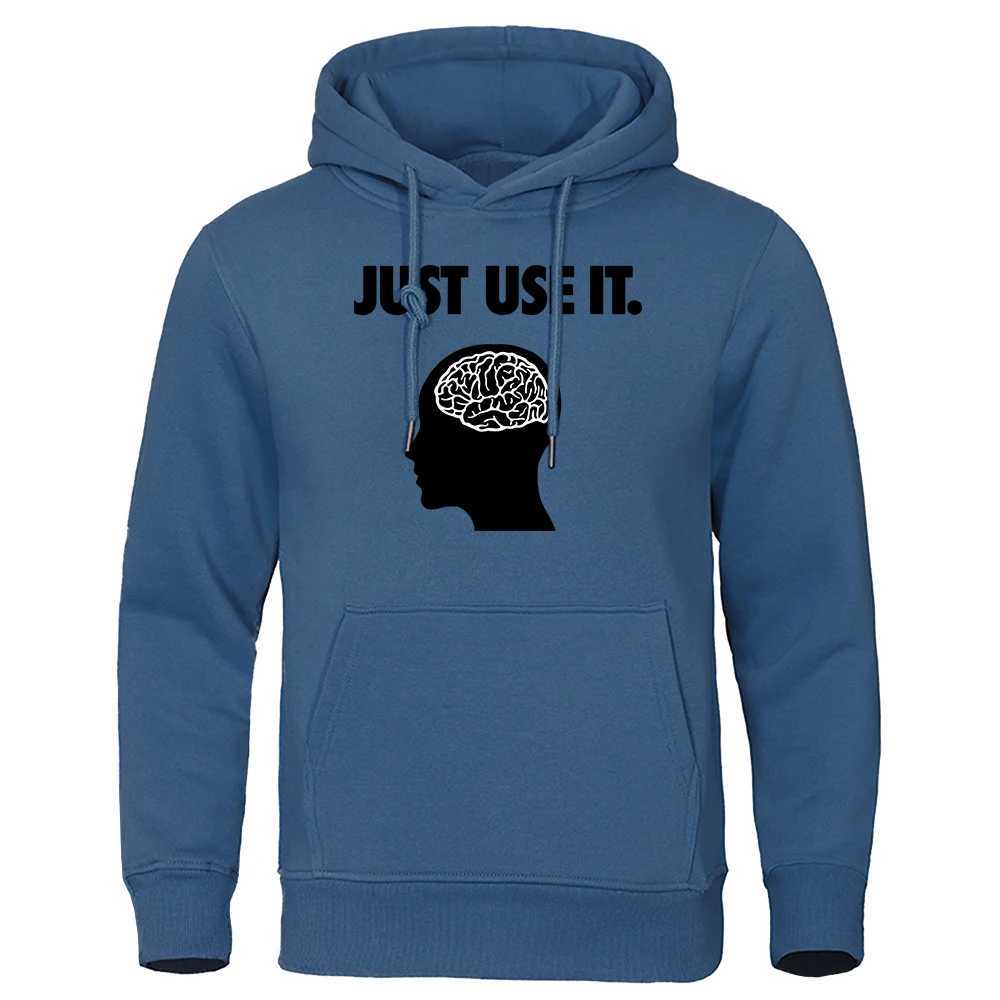 Juse Use It -Your Brain Hoodie Male Vintage Oversize Hoody Autumn Casual Loose Sweatshirt Simple Soft Warm Women TracksuitXJ2500118