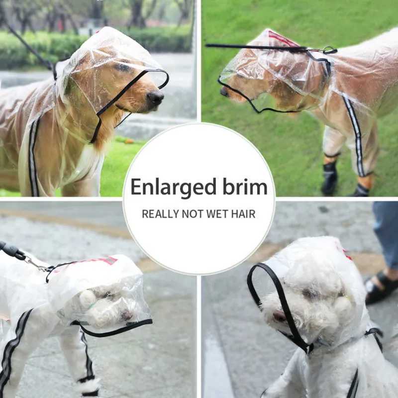 Pet Raincoat Dog Cat Reflective Clothes Waterproof Windproof Transparent Raincoat Dog Rainy Outdoor Travel Essential ClothingXJ250121