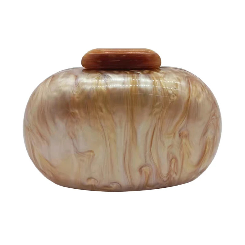 Acrylic Clutch Wedding Cute Round Marble Gold Pearl Party Evening Bags Female Shoulder Crossbody For Women Chain Bag 250118